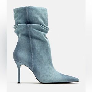 Zara Light Blue Heeled Boots